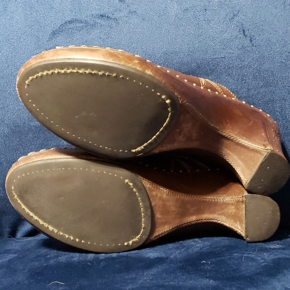 Frye slide on leather heeled clog mule cutout 🔥 - Picture 6 of 9